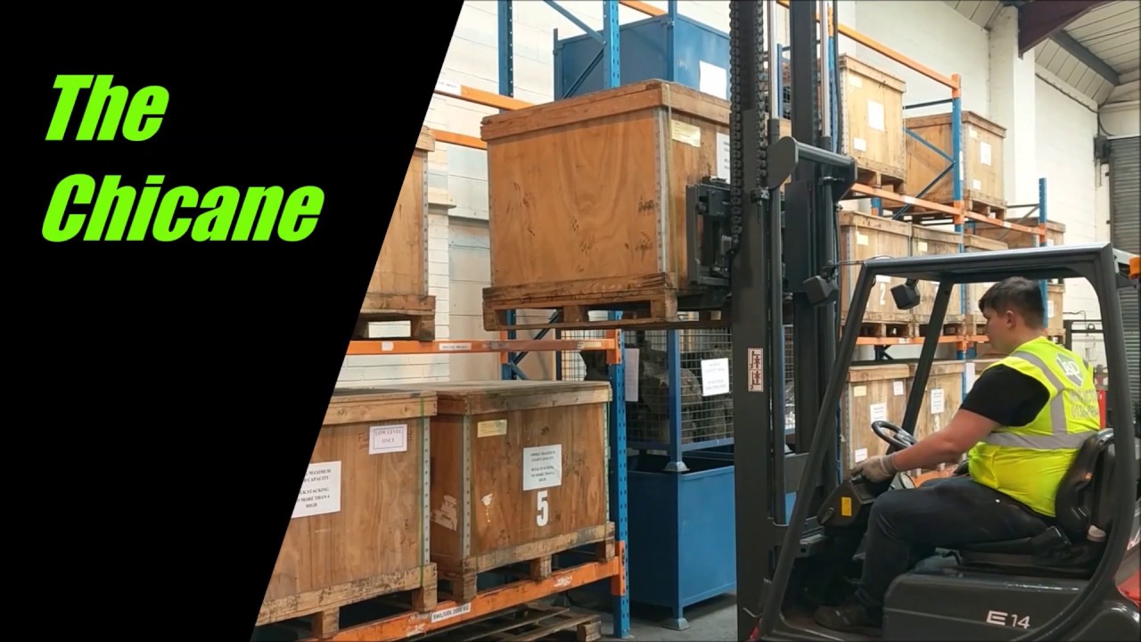 Forklift Training Negotiating The Chicane With A Counterbalance Forklift