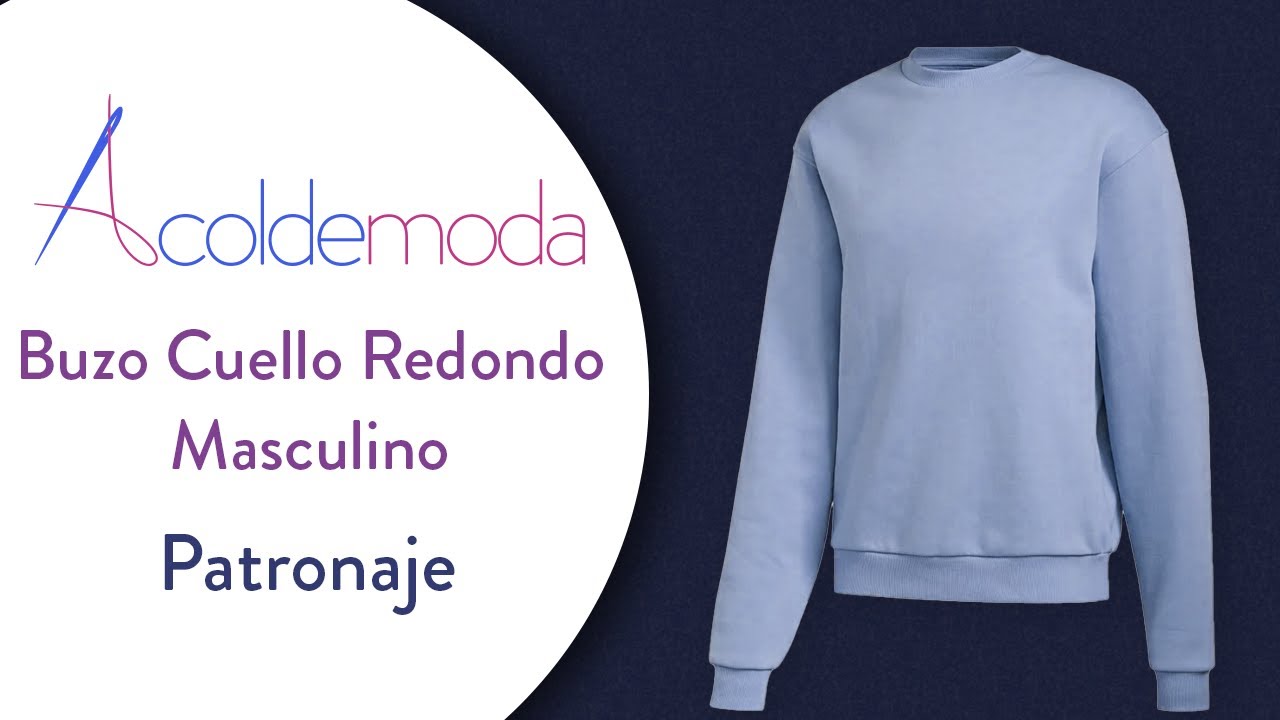 Cómo hacer el patrón de un BUZO DE SUDADERA CUELLO REDONDO PARA HOMBRE- PASO A PASO - DIY