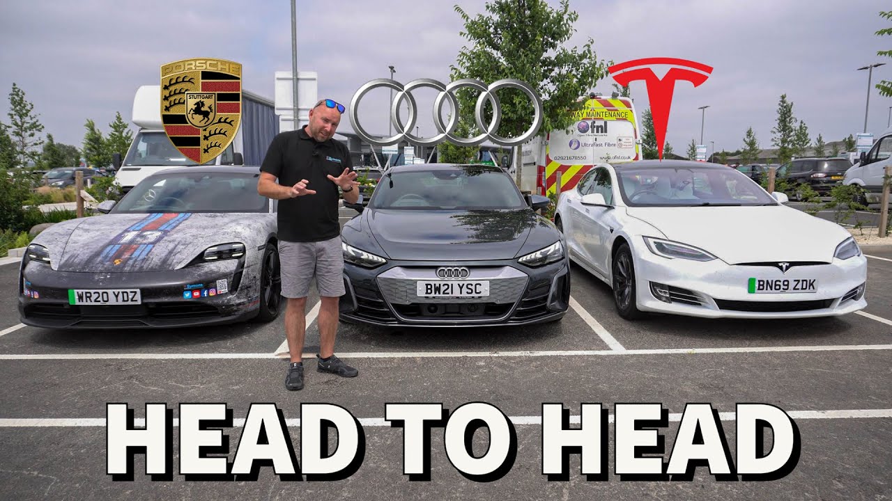 Сравнение Audi Etron GT, Porsche Taycan 4S и Tesla Model S LRP-Convoy — эффективность, запас хода...