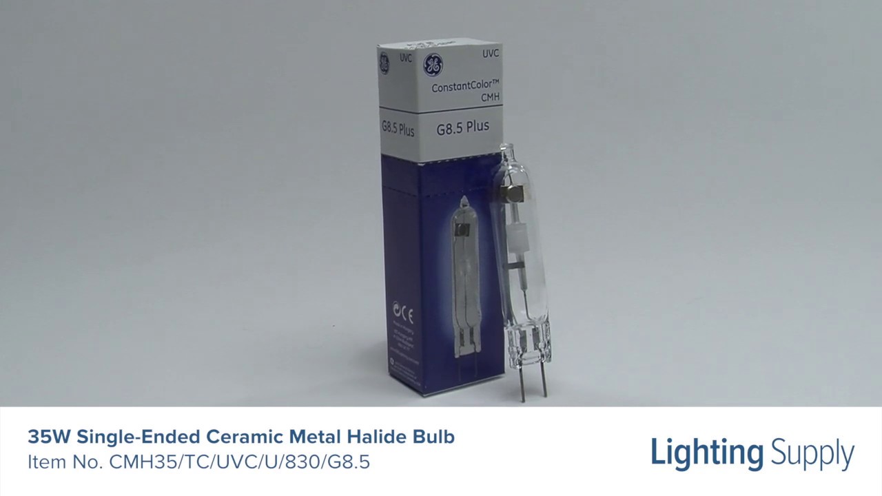 GE 35W Single-Ended Ceramic Metal Halide Bulb (CMH35/TC/UVC/U/830/G8.5)