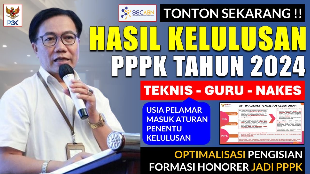 🔴HASIL KELULUSAN PPPK 2024 - OPTIMALISASI PENGISIAN FORMASI PPPK TEKNIS GURU NAKES