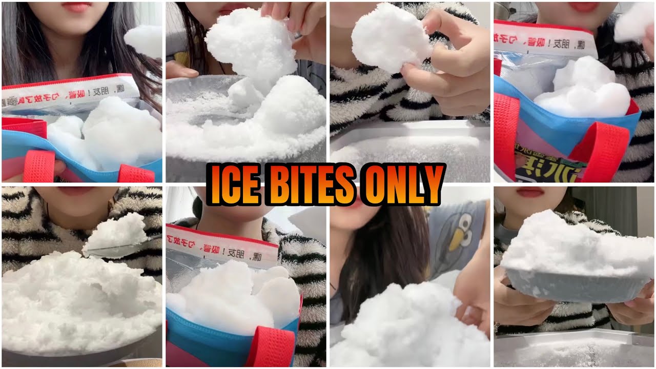 SUPER SQUEAKY FRESH FREEZER FROST EATING ONLY BITES ASMR COMPILATION VIDEO