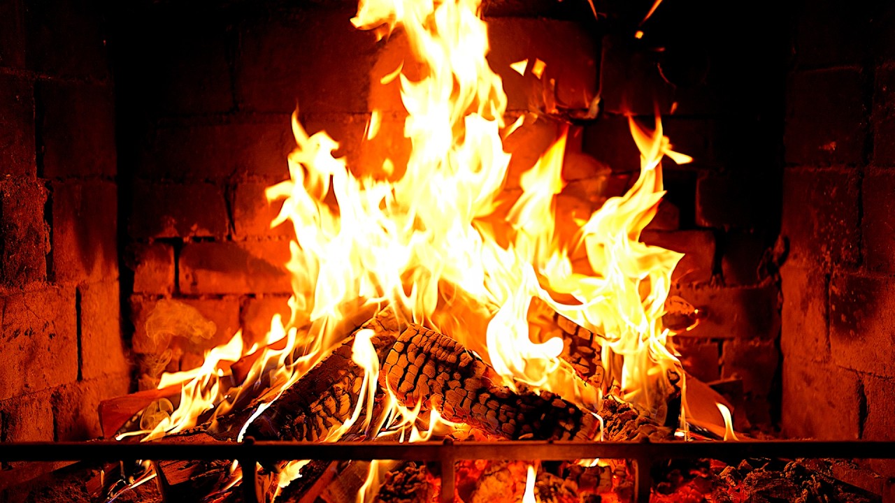 Cozy Fireplace 4K (12 HOURS). Fireplace with Crackling Fire Sounds. Fireplace Ambience