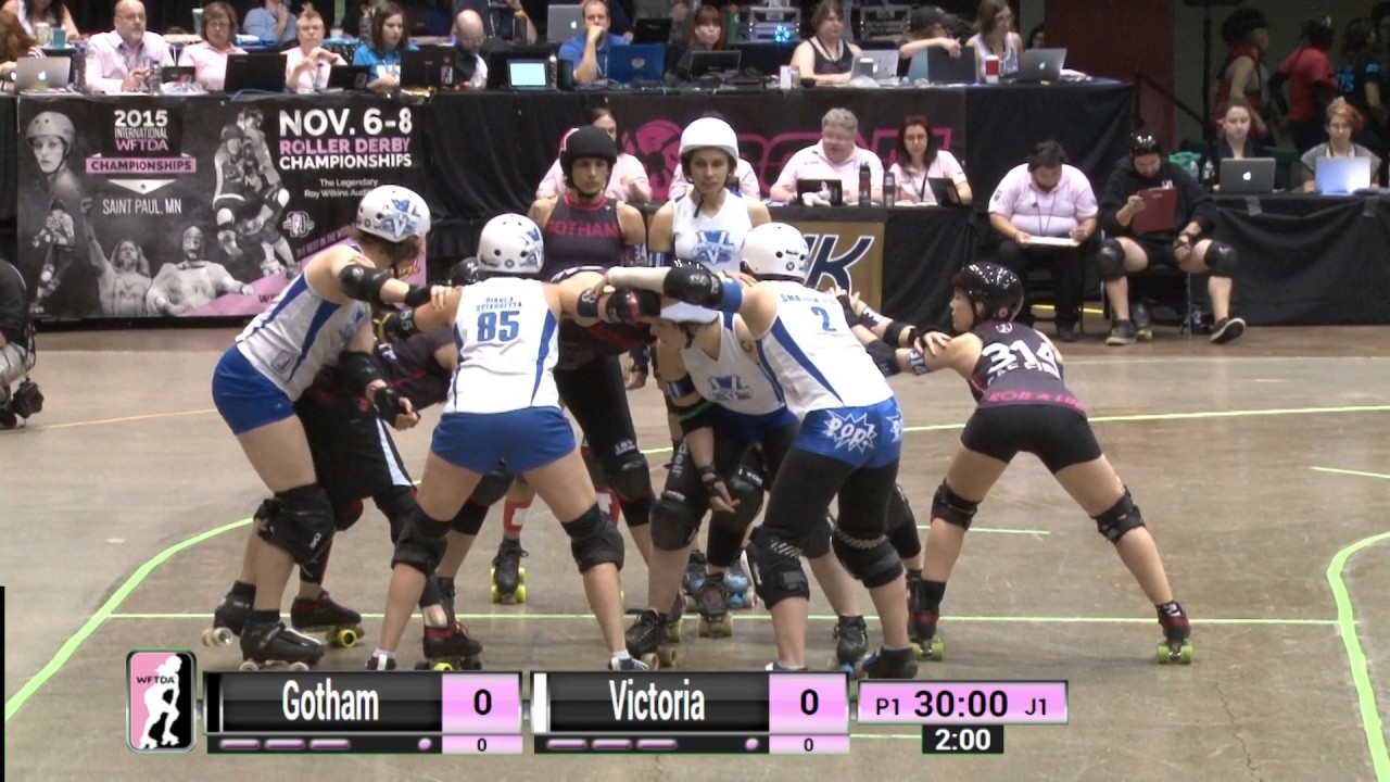 2015 WFTDA Champs - D1 Game 10:  Gotham Girls Roller Derby v Victorian Roller Derby League