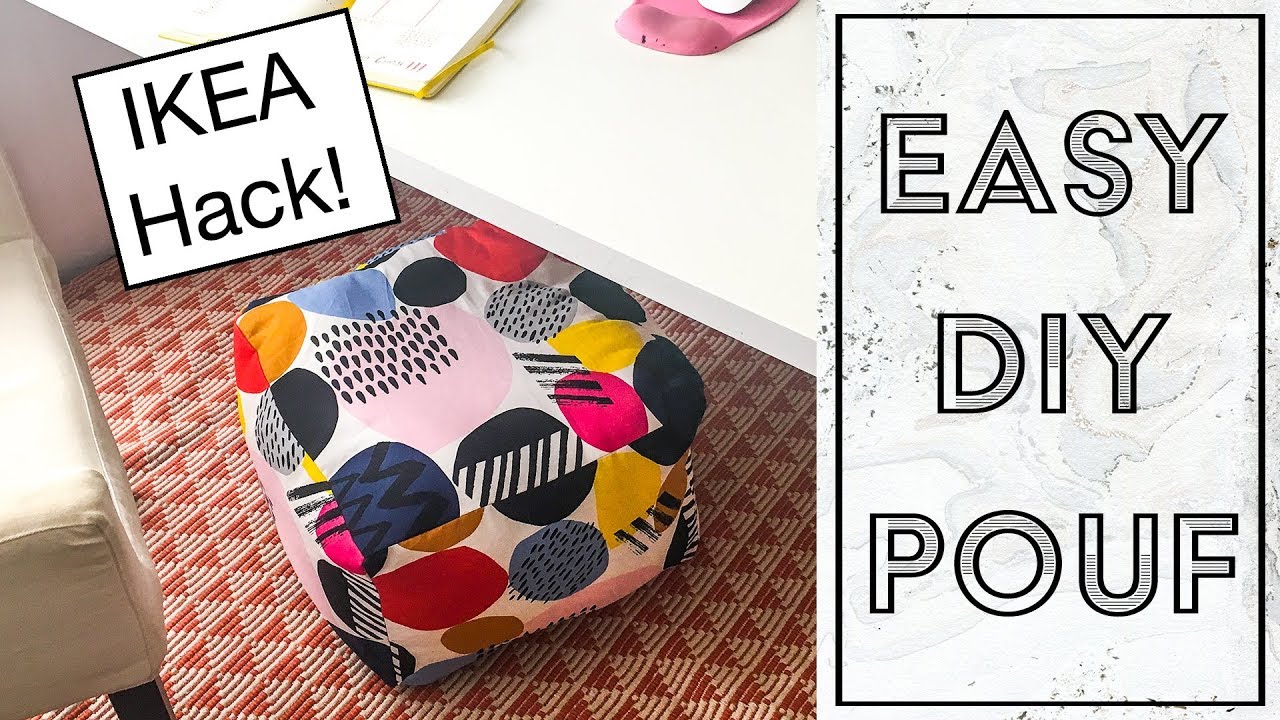 EASY DIY POUF OTTOMAN TUTORIAL // IKEA HACK!