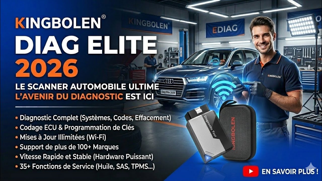 Scanner diagnostic automobile de poche KINGBOLEN Ediag Élite, valise diagnostique de poche.