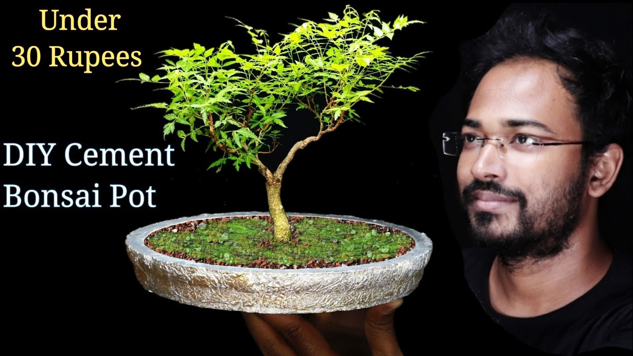 How to Easily make  bonsai pot at home with Cement
