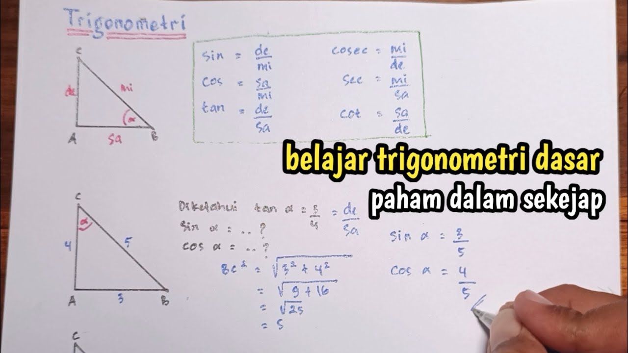 Trigonometri segitiga siku-siku - Trigonometri dasar matematika kelas 11