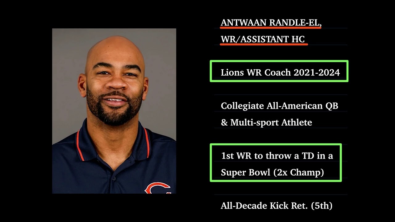 Antwaan Randle-El: WR Coach & Assistant Head Coach