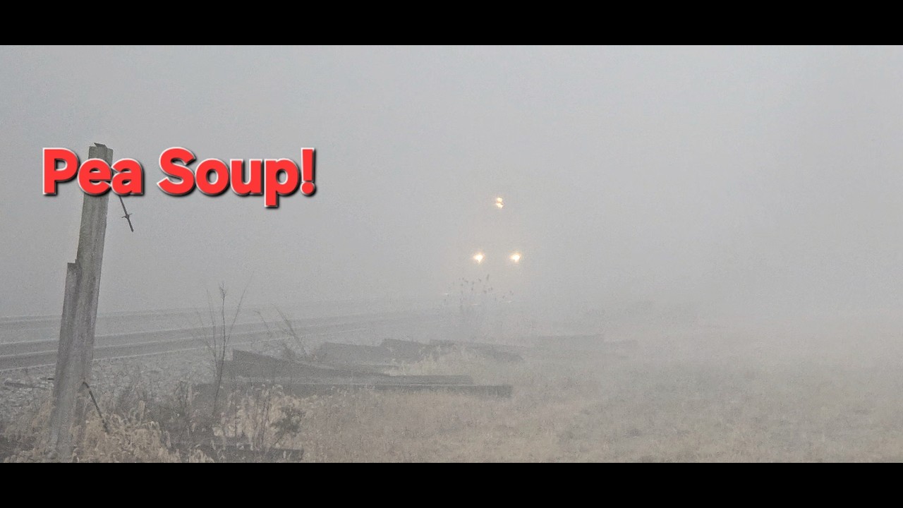 Trains Slice Through Thick Fog, It was Pea Soup in Hamilton