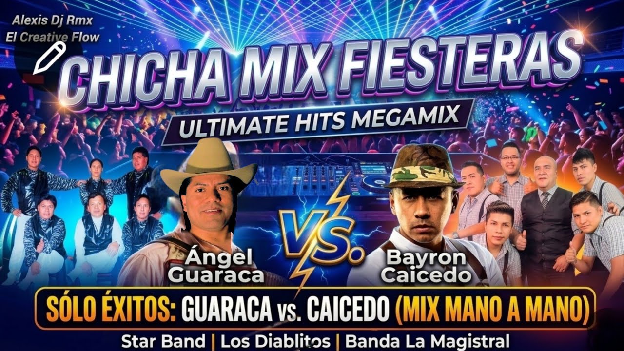 CHICHA MIX FIESTERAS BAYRON CAICEDO HERMANOS PALLO ANGEL GUARACA ROCK STAR JQ Y SUS ESTRELLAS 2024