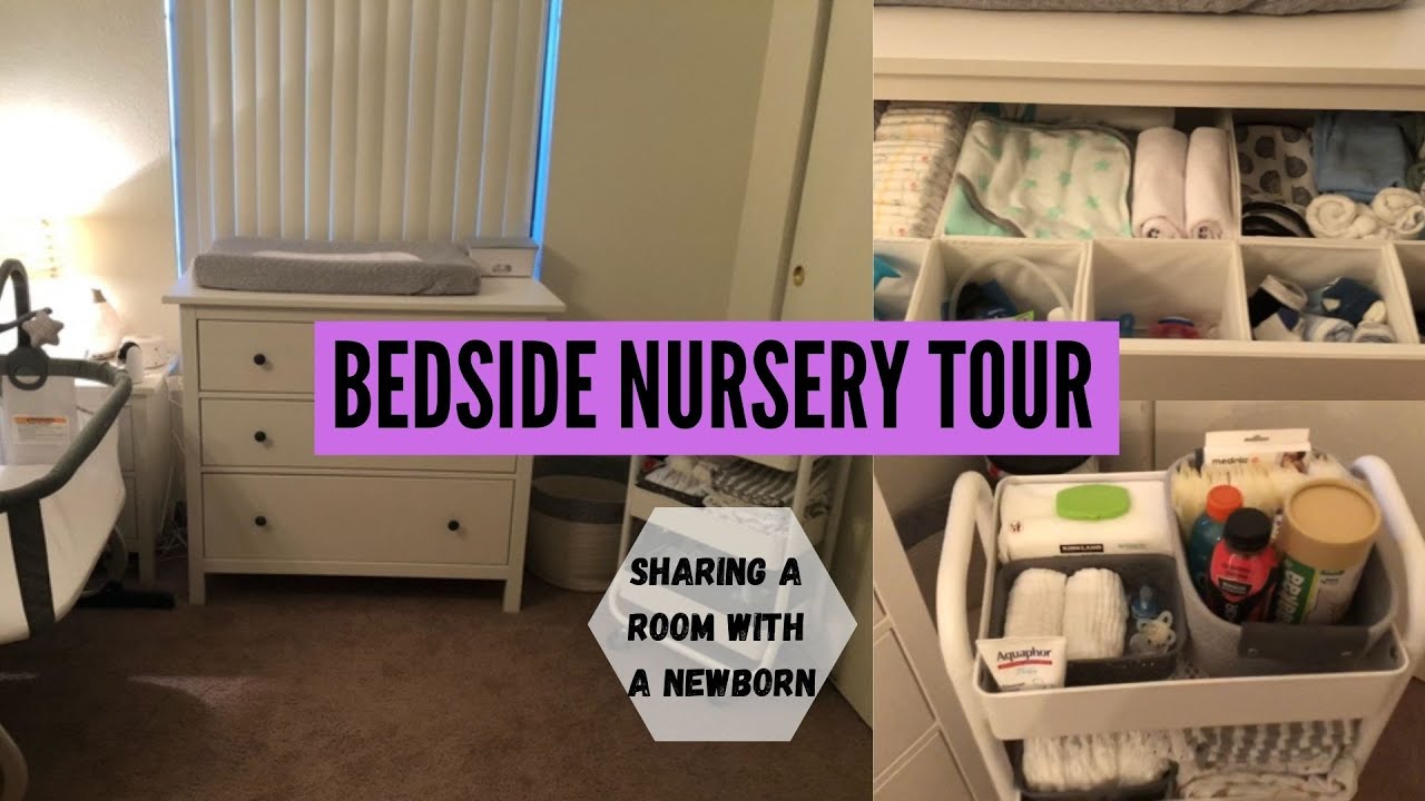 BEDSIDE NURSERY TOUR // SHARING A ROOM WITH A NEWBORN // DRESSER ORGANIZATION