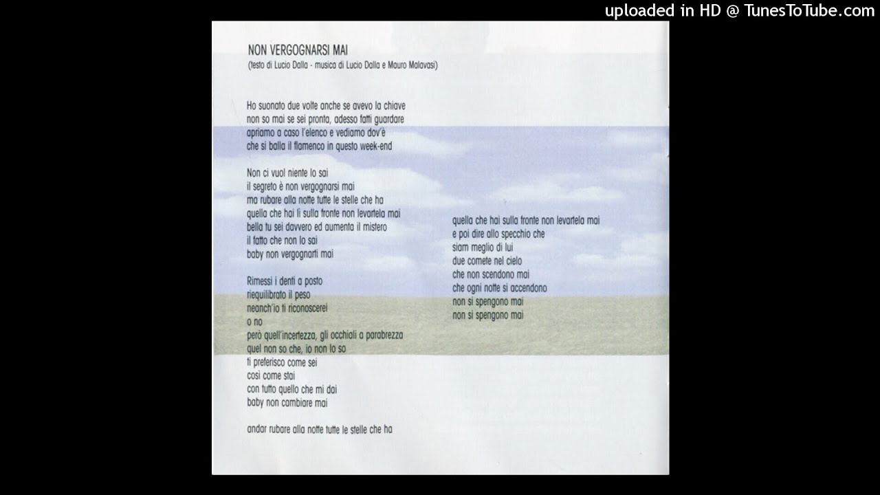 Lucio Dalla &lrm;&ndash; Non Vergognarsi Mai (con testo)