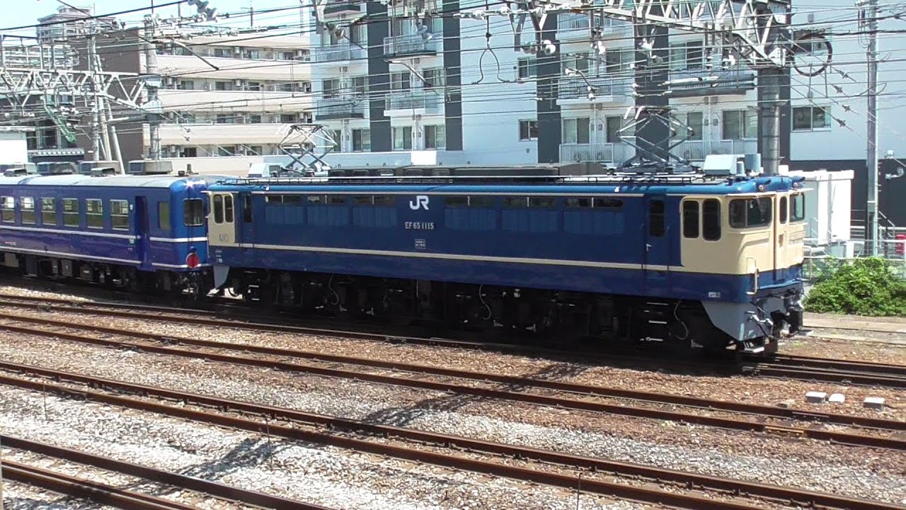 さようなら 直流電気機関車 EF65 1115 (JR東日本 尾久車両センター 所属)　12系客車5両の入換　　JR高崎駅   2024年6月 撮影