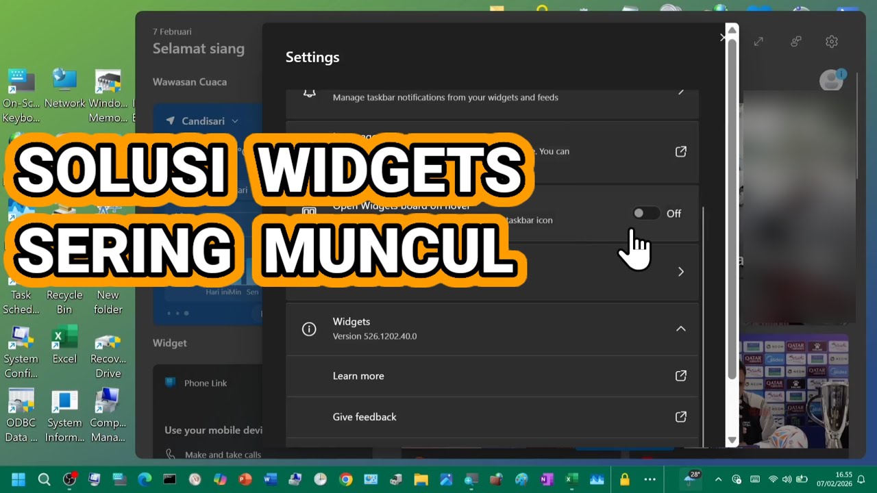Mengatasi Widgets Yang Sering Muncul di Win 11 (Saya Praktikkan di Komputer / Laptop Win 11 25H2)