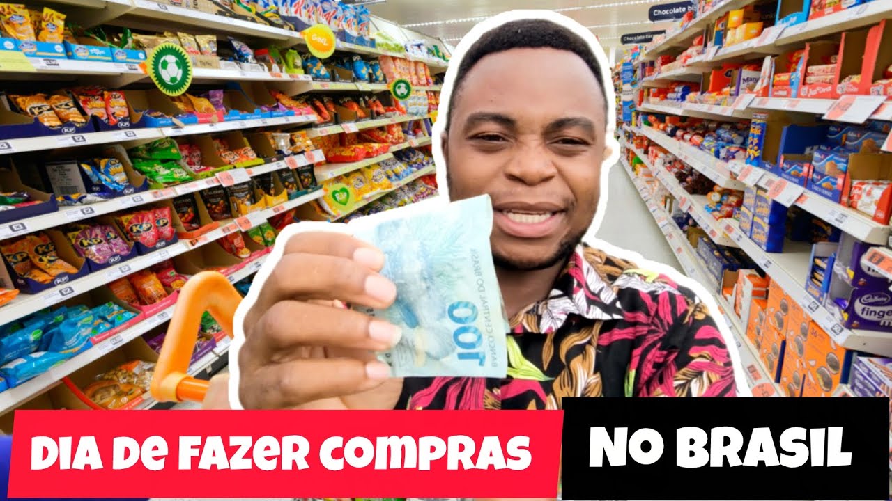 FUI AO SUPERMERCADO FAZER COMPRA DE 100 REAIS NO BRASIL E ME SURPREENDI 😱 🛒🇧🇷