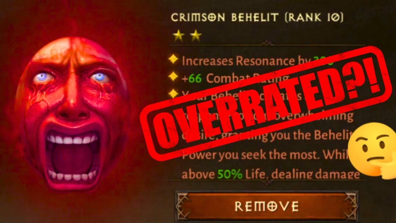 Is CRIMSON BEHELIT Worth it?! Full Upgrade to Rank 10! Detailed Analysis [Diablo Immortal]