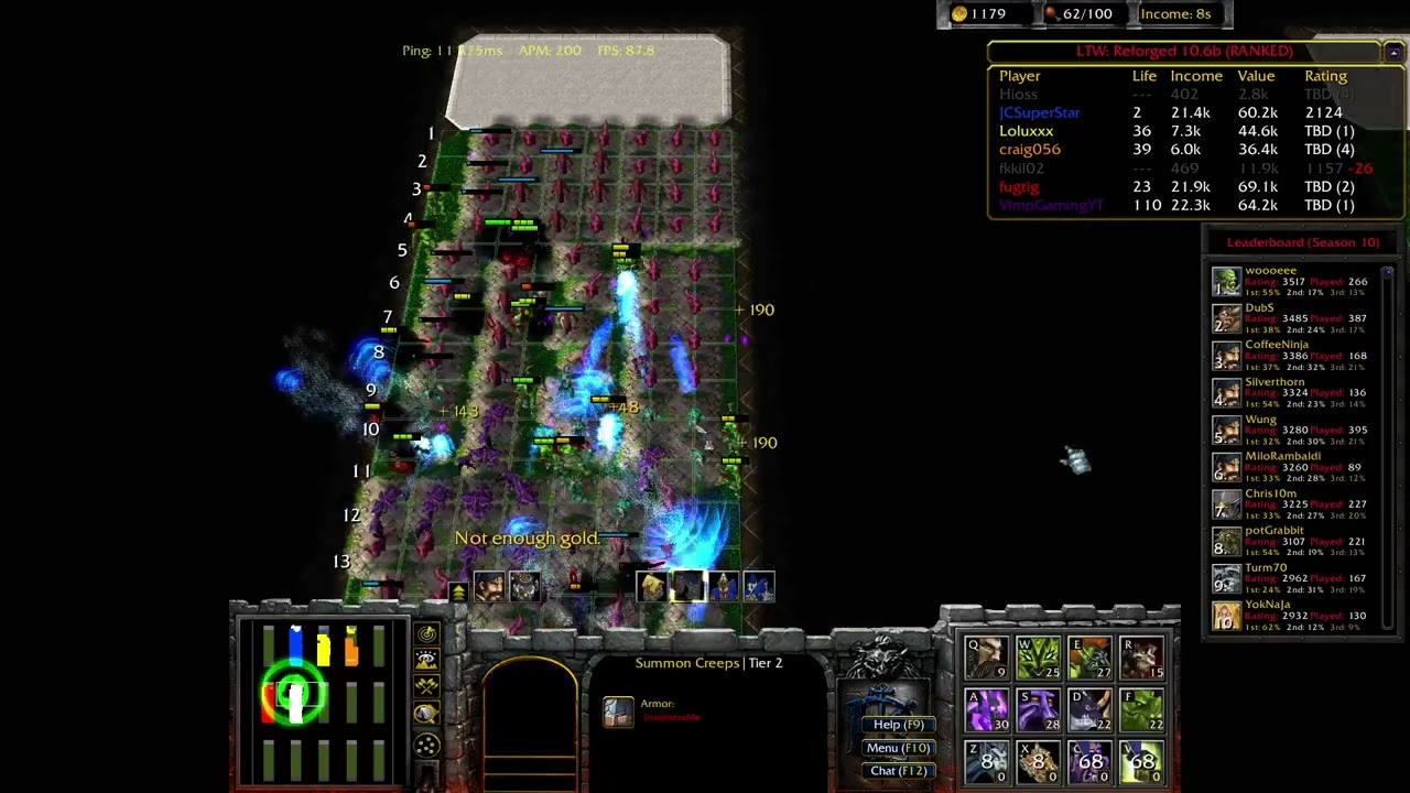 Line Tower Wars | Warcraft 3 Custom Maps (game 2)