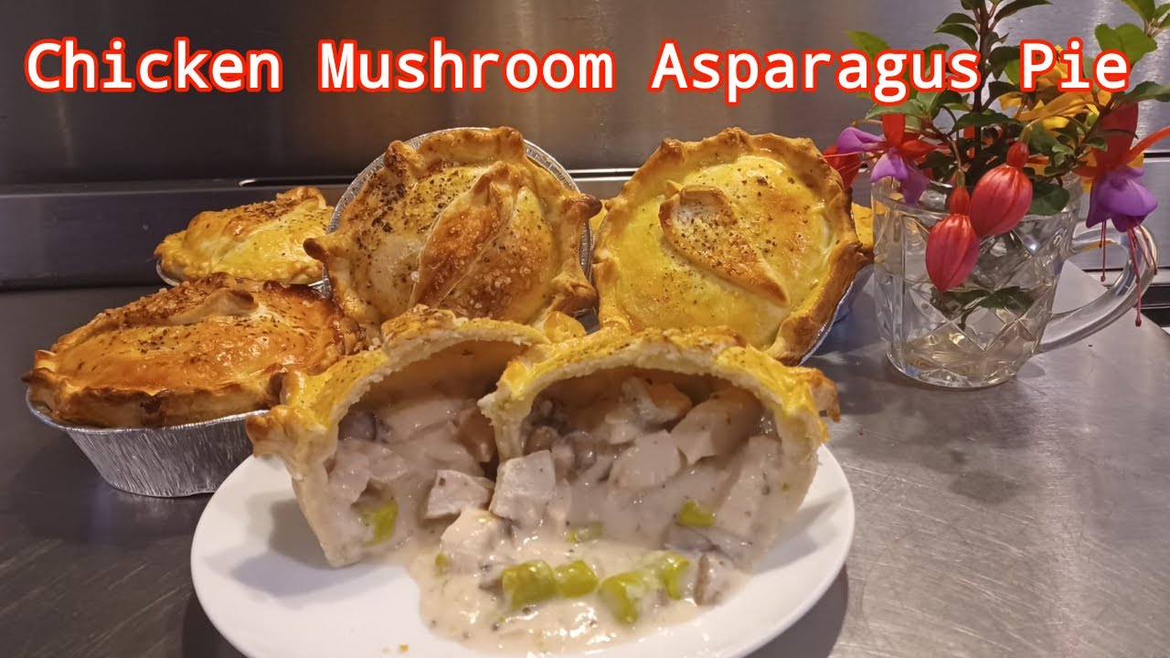 Chicken Asparagus Mushroom White Wine Shortcrust Pie