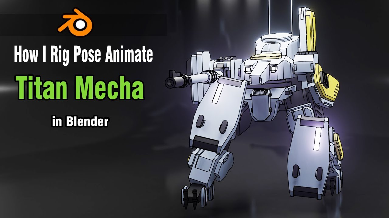Rig Pose Animate Titan Mecha Simple Low Poly Blender - 3DModelingMystics #blendertutorial