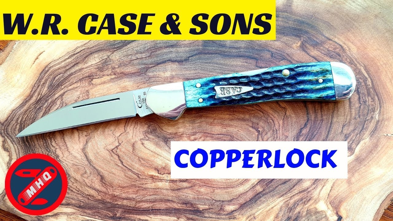 Awesome Wharncliffe Copperlock From W.R. Case & Sons In Burnt Indigo Bone Covers
