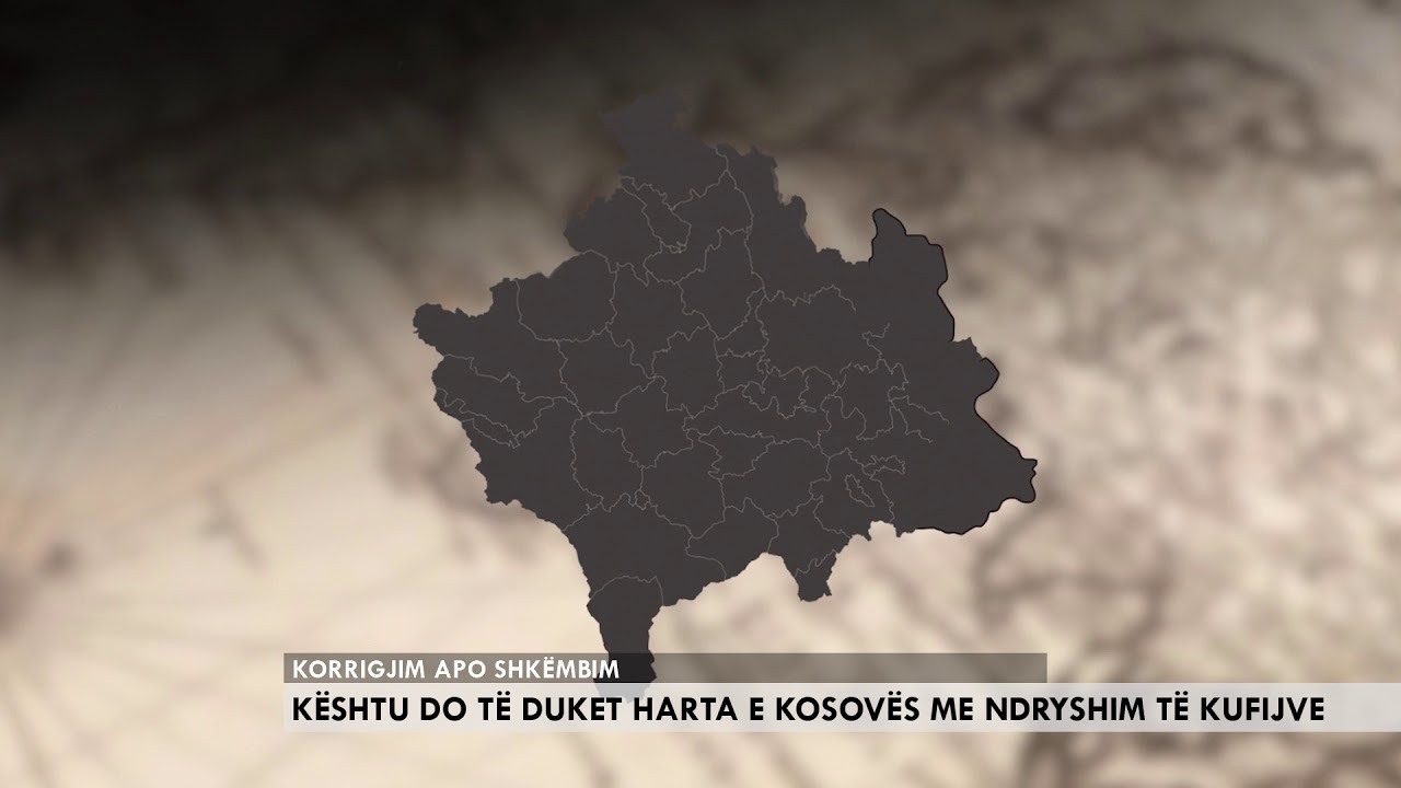 Keshtu do t&euml; duket harta e Kosoves ne rast se korrigjohen kufijte