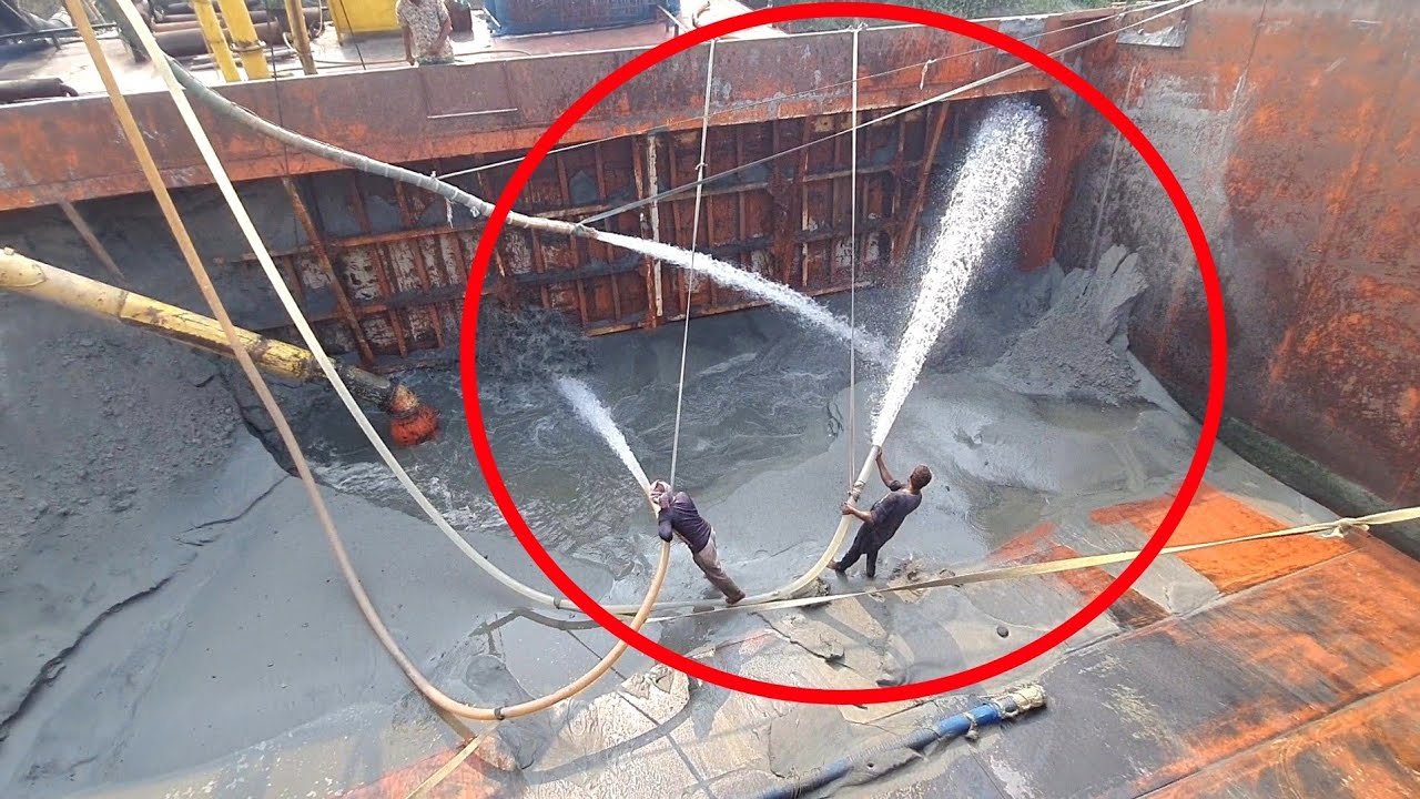 Unloading sand form ship barge unloading video unload sand from big barge ship 32