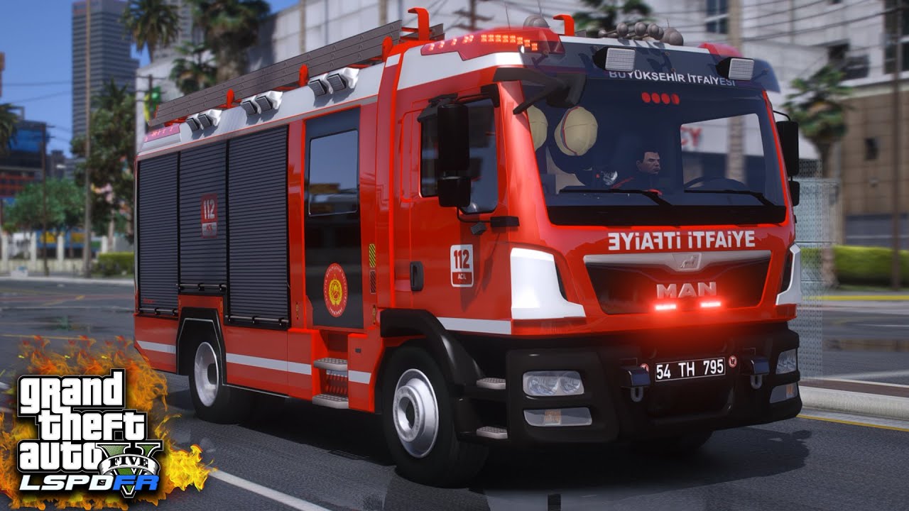 YANGIN VAR !  - GTA 5 İTFAİYE MODU #13 - MAN TGM 15.290
