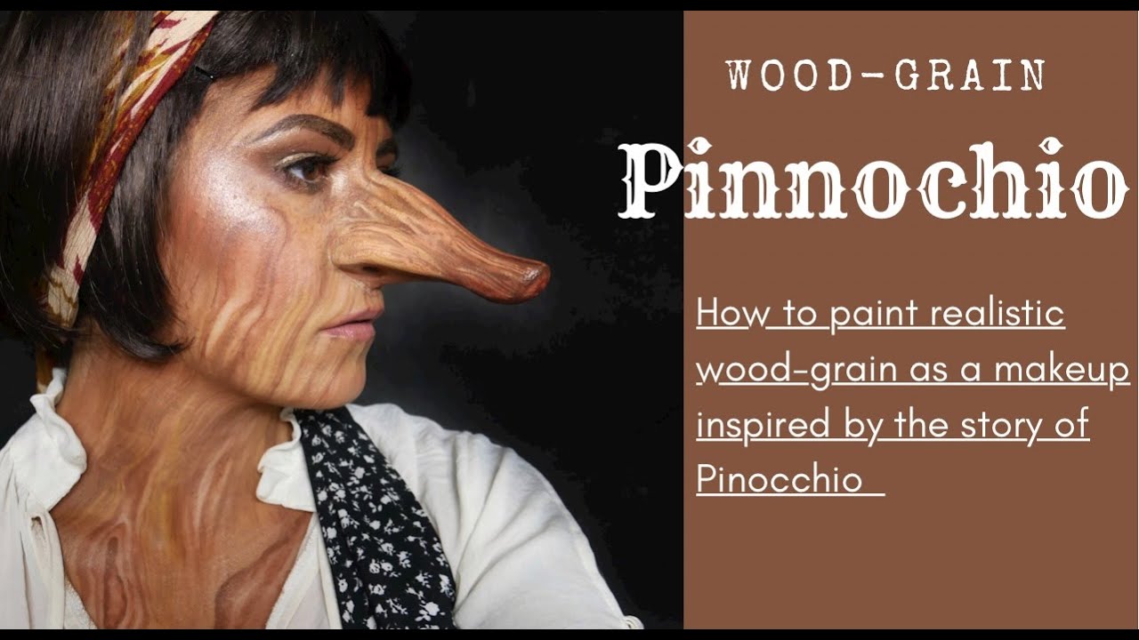 Wood-Grain Pinnochio Inspired Makeup