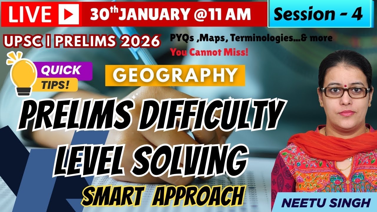 Geography GS Facts, Concepts I PYQs 20 years I UPSC Prelims 2026 -Session 4