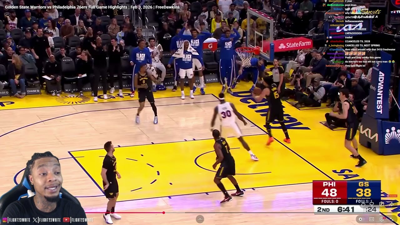 FlightReacts To 76ERS at WARRIORS | FULL GAME HIGHLIGHTS | February 3, 2026!