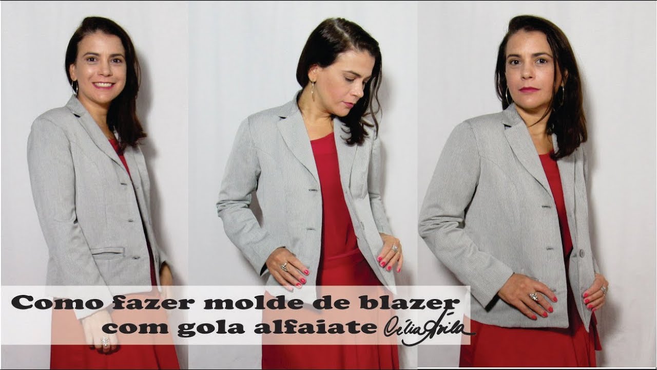 BLAZER FEMININO COM GOLA DE ALFAIATE COM CÉLIA ÁVILA
