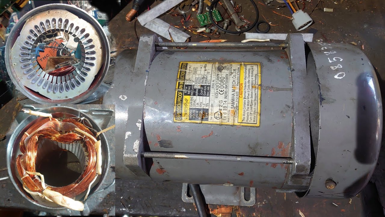 Repair motor 750w 220v 60Hz made in korea. 60Hz to 50Hz