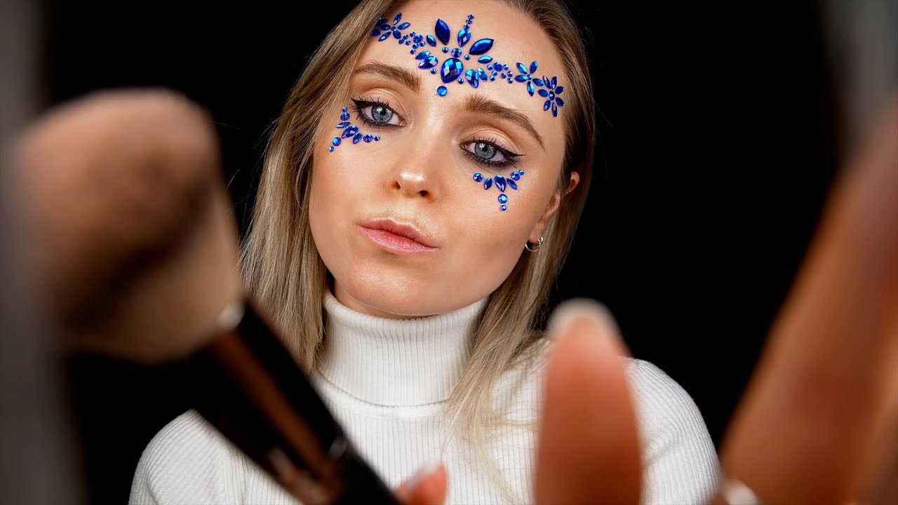 ASMR | Friend does your FESTIVAL MAKEUP and hair (rushed)