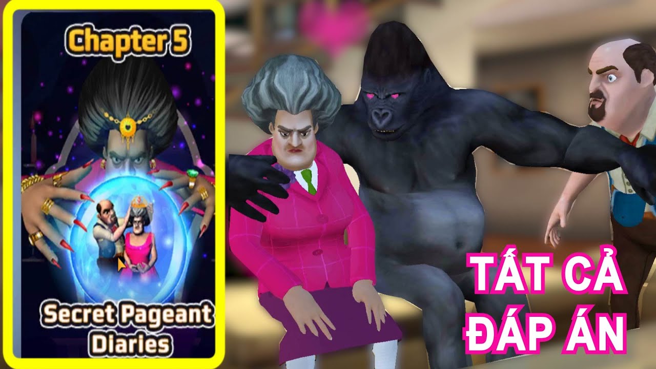 Hướng dẫn chơi game Scary Teacher 3D - Chapter 5 - Secret Pageant Diaries Tất cả đáp án