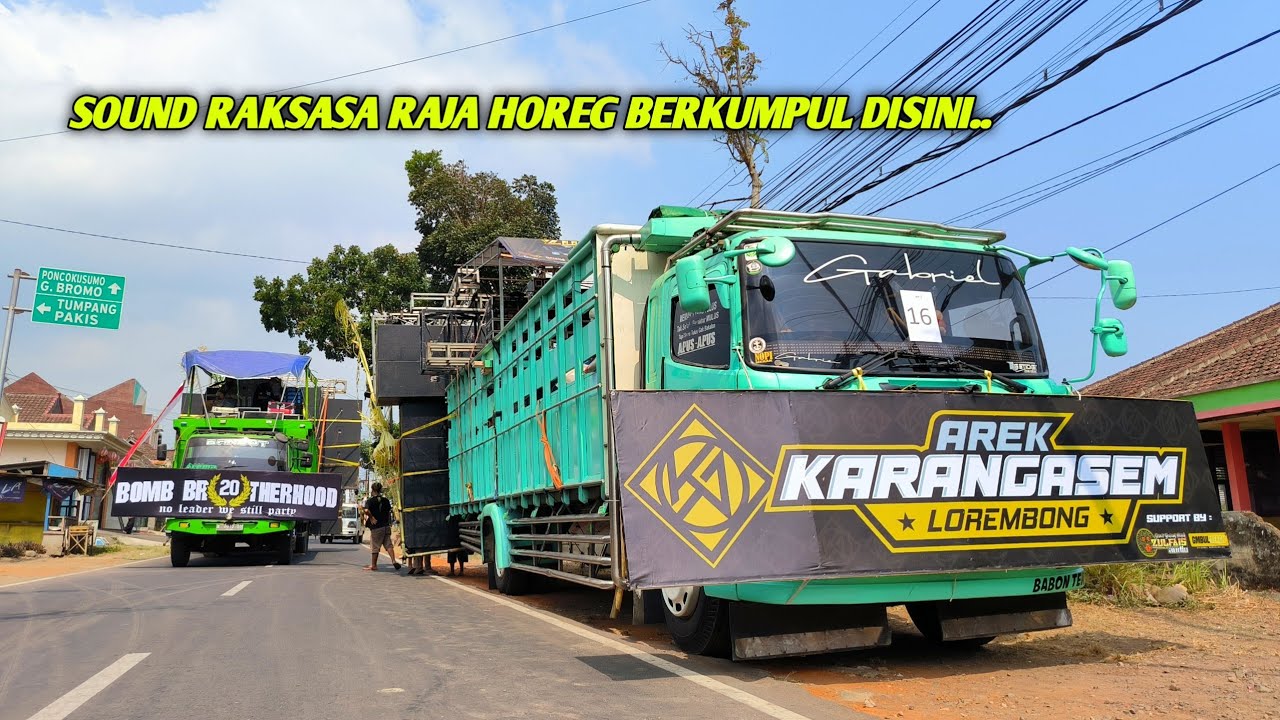 Keren.. iring iringan sound system full fuso menuju garis start karnaval Pulungdowo