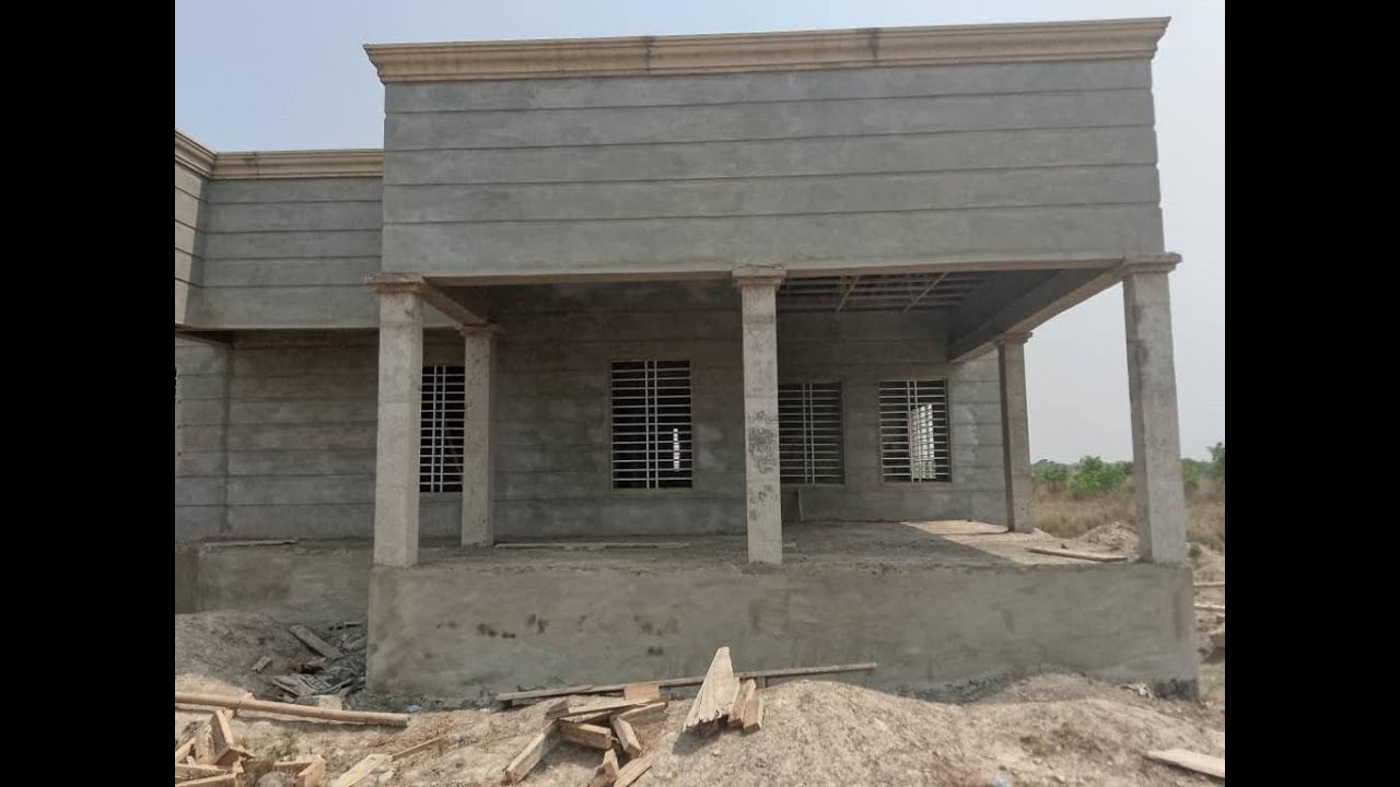 External plastering work (3-bedroom house in Prampram, Ghana).
