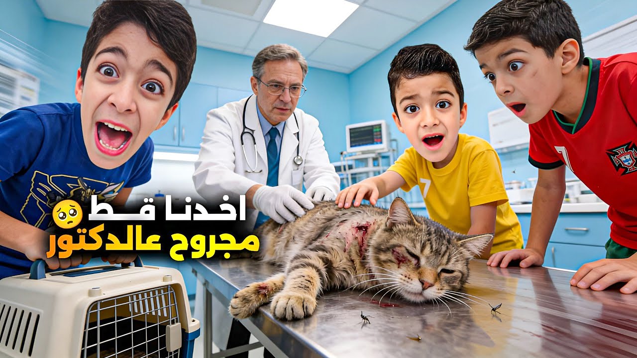يزن وزين لقطو قطة مرضانة🥹بالشارع خبوها بالبيت بدون علم ماما🤫شوصار آخر شي😱#زين_وألفت 