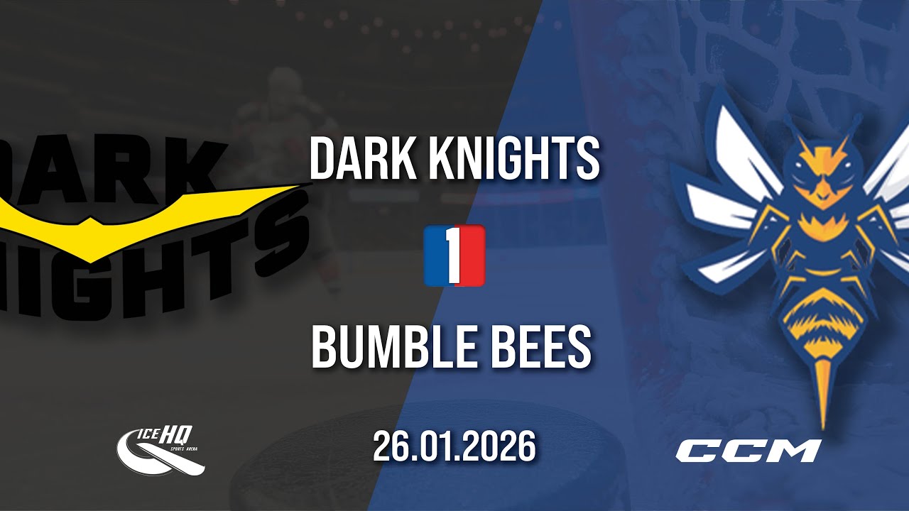 Dark Knights VS Bumble Bees - Div 1 - 26th January - iceHQ Rec League ice hockey