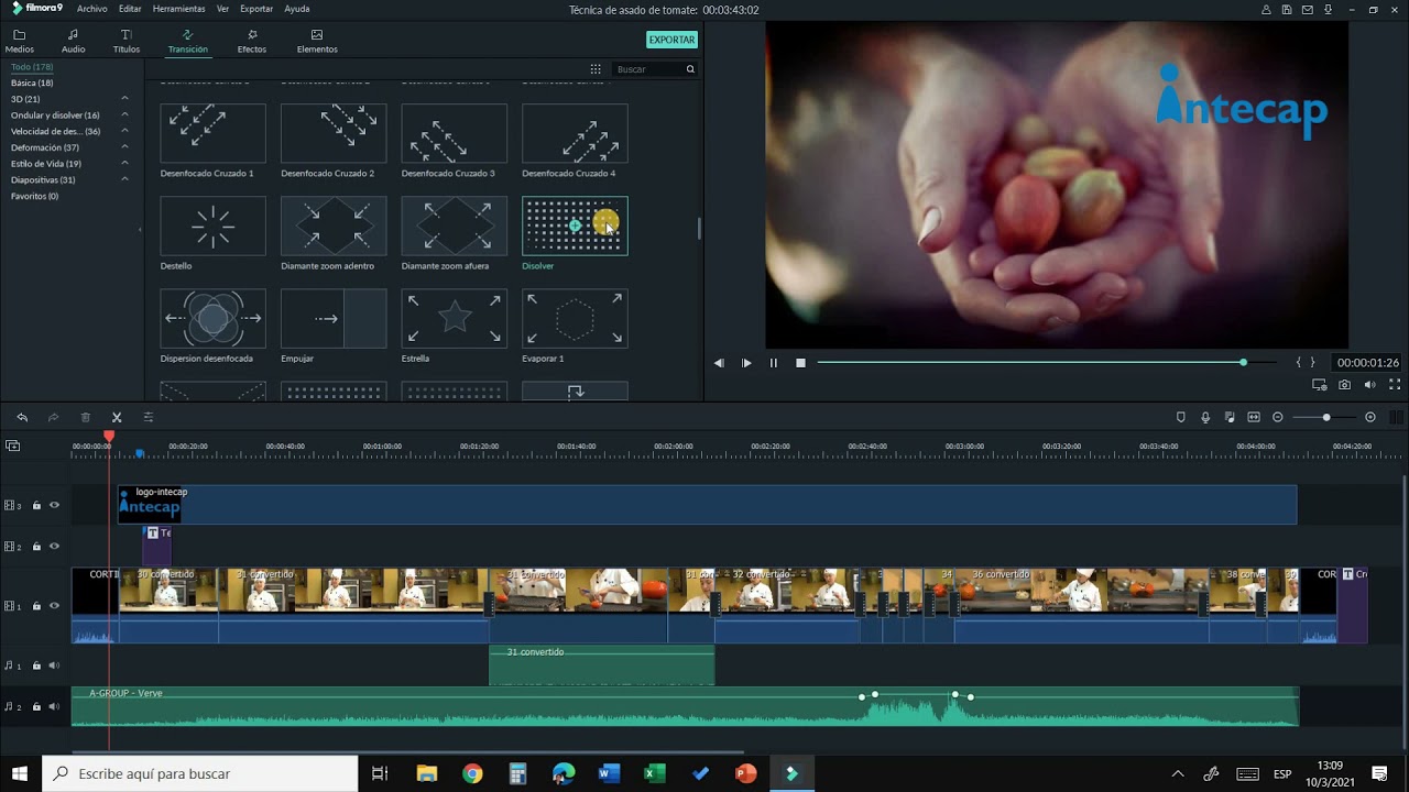 C&oacute;mo agregar transiciones entre videos en filmora 9