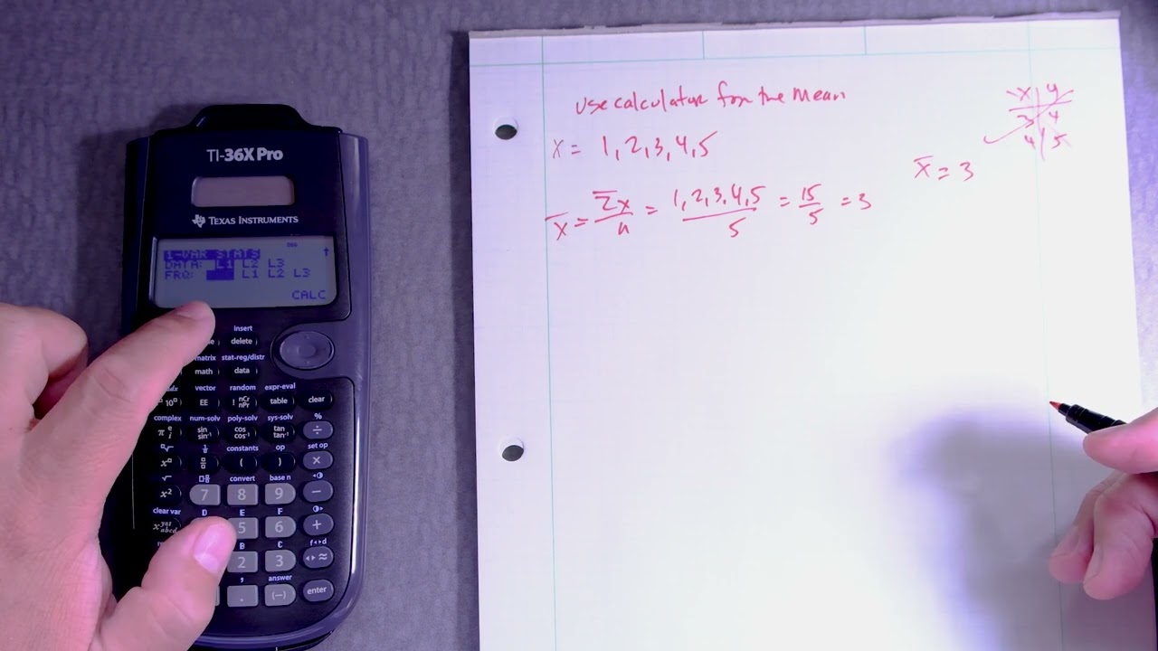 TI-36X Pro  Calculate the Mean