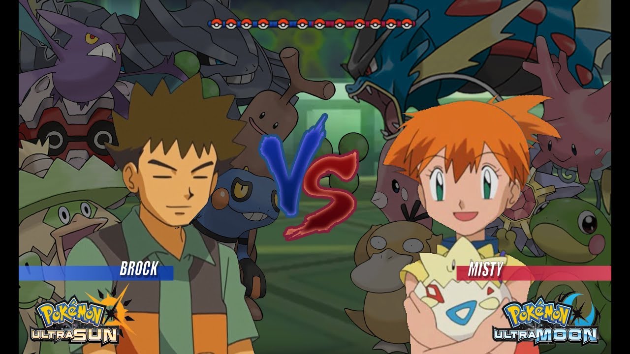Pokemon Battle USUM: Brock Vs Misty (Ash's Companion, Pokémon Wifi Battle)