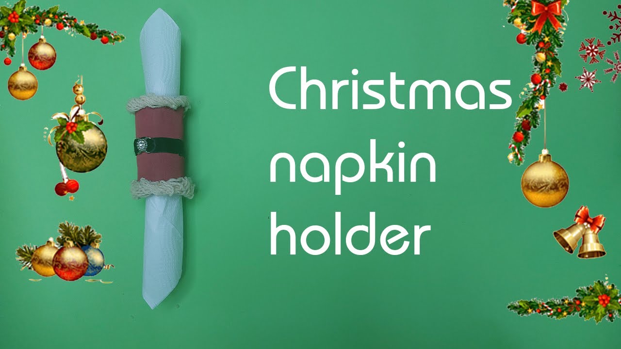 Christmas napkin holder from toilet paper roll