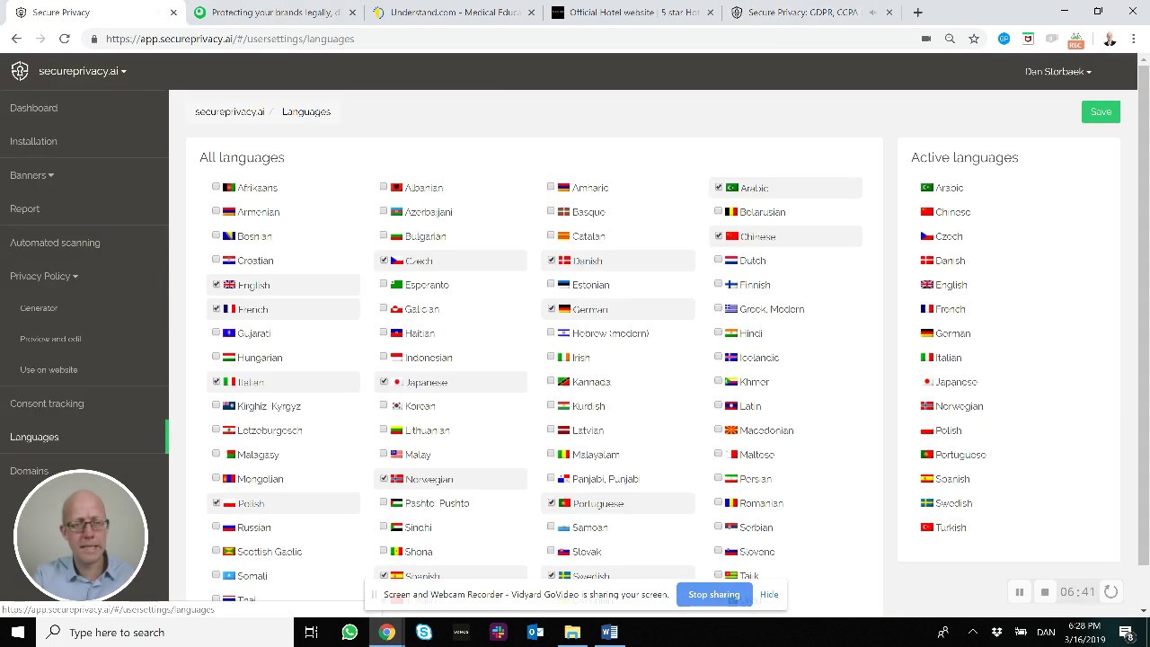 Demo of Secure Privacy to make websites compliant with GDPR, LGPD and ePrivacy .