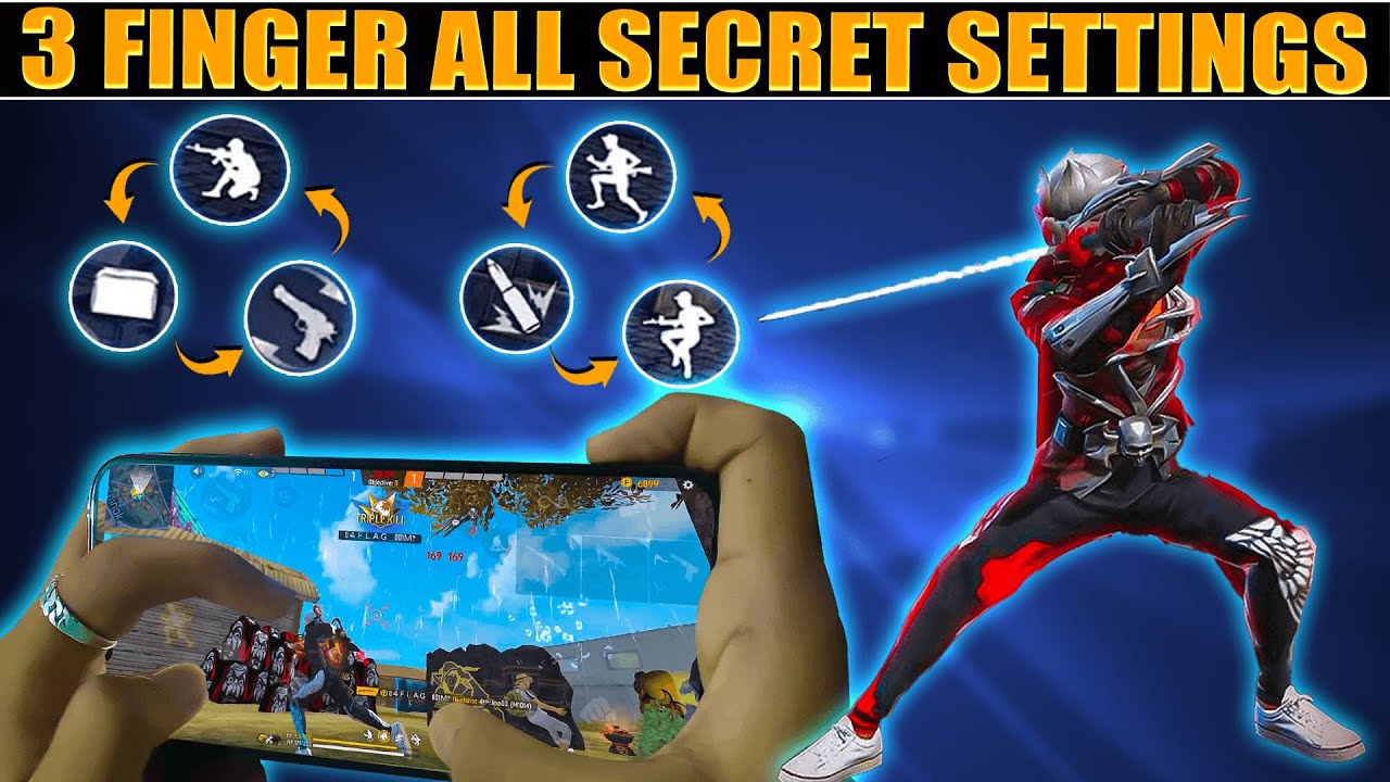 3 Finger All Secret Settings⚡🔥| 3 Finger Custom Hud Free Fire |3 Finger Super Movement Custom Hud