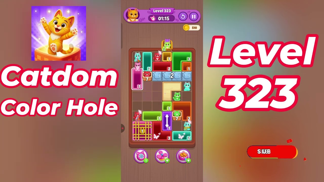 Catdom Color Hole Level 323 Walkthrough [NEW UPDATE] 🐱🟣 | Relaxing Color Puzzle Game | Go Answer