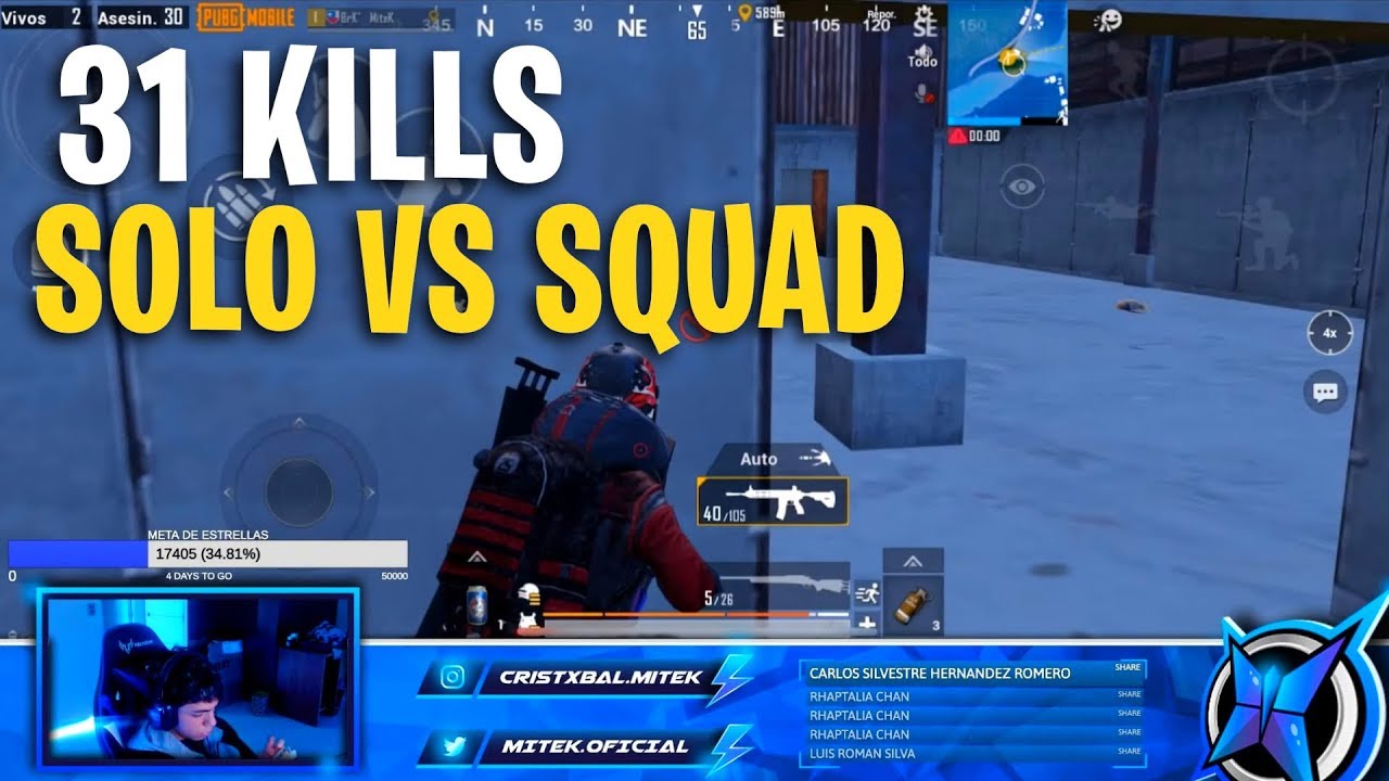 31 KlLLS SOLO VS ESCUADRONES! PUBG MOBILE // MITEK