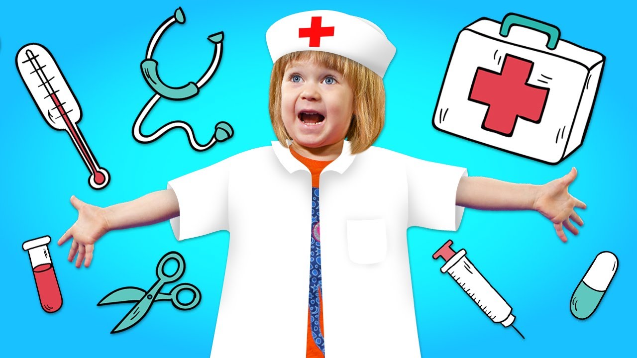 Dottoressa Bianca. Giochi al dottore per bambini. Video con bambini che giocano