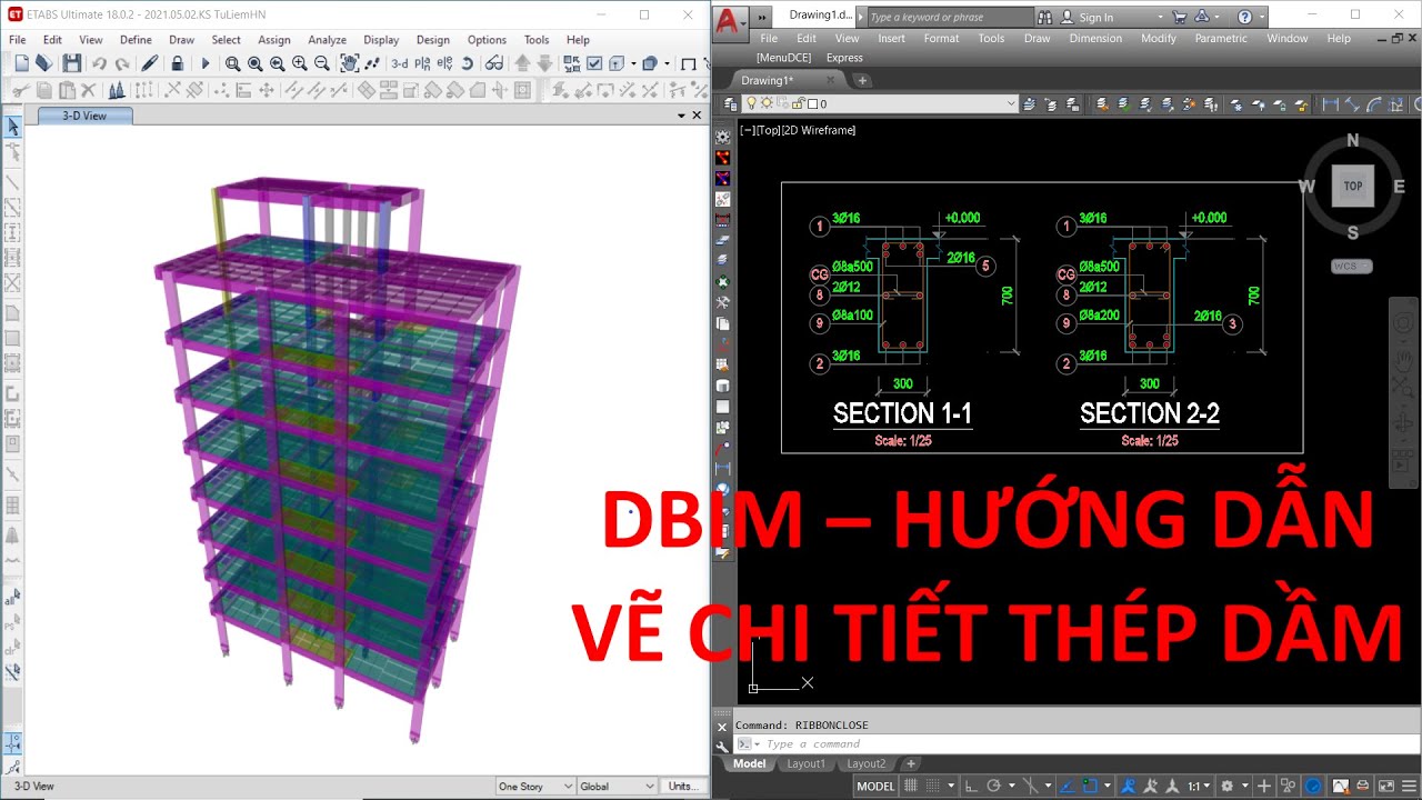 Hướng dẫn vẽ dầm cực nhanh trên autocad | Dbim
