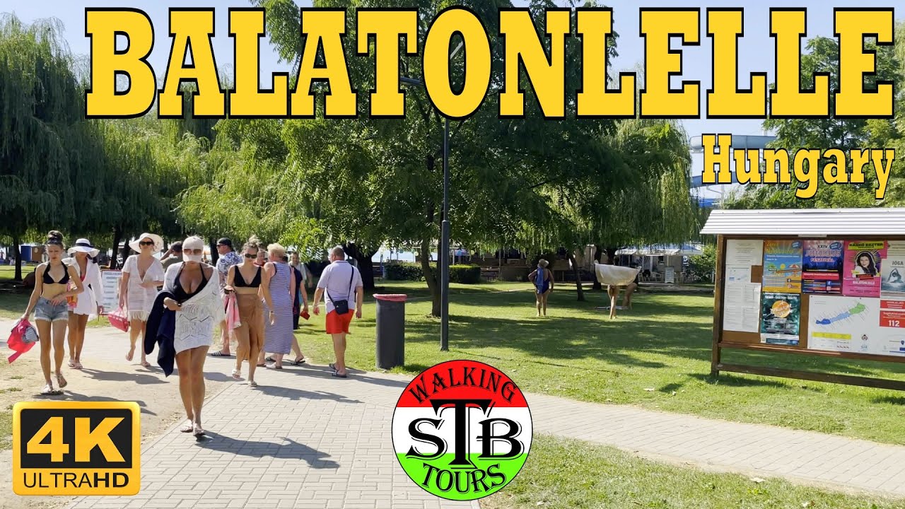 Balatonlelle 🇭🇺 Hungary Beachlife at Lake Balaton [23 min] 4k STB Walking Tours